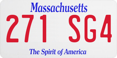 MA license plate 271SG4