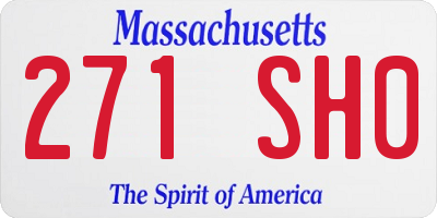 MA license plate 271SH0