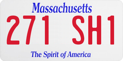 MA license plate 271SH1