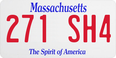 MA license plate 271SH4