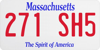 MA license plate 271SH5