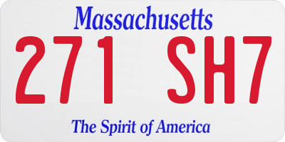 MA license plate 271SH7