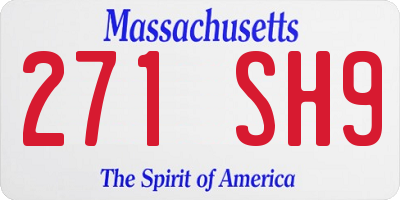 MA license plate 271SH9