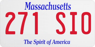 MA license plate 271SI0