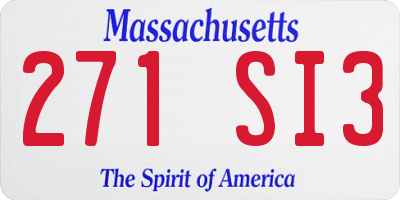 MA license plate 271SI3