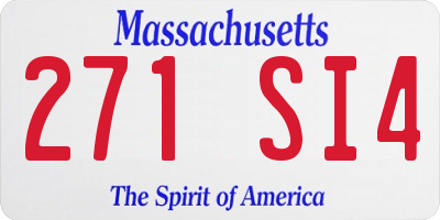MA license plate 271SI4