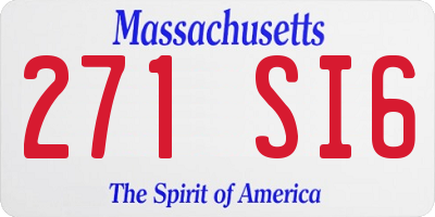 MA license plate 271SI6