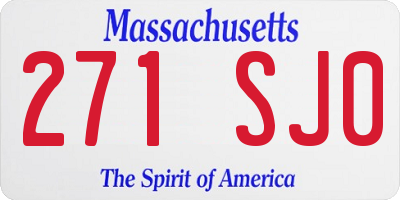 MA license plate 271SJ0