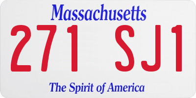 MA license plate 271SJ1
