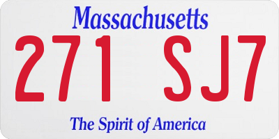 MA license plate 271SJ7