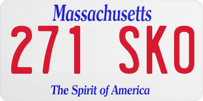 MA license plate 271SK0