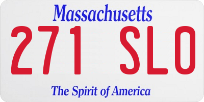 MA license plate 271SL0