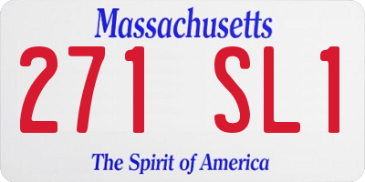 MA license plate 271SL1