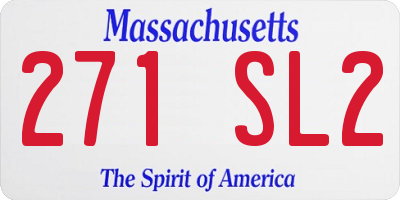 MA license plate 271SL2