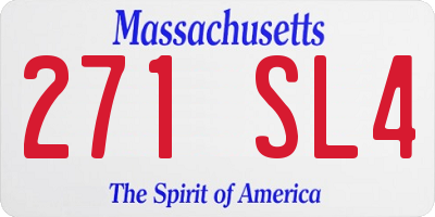 MA license plate 271SL4