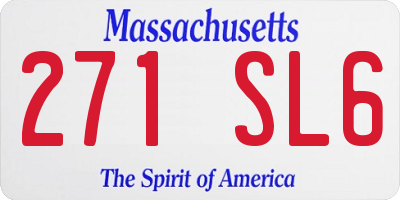 MA license plate 271SL6