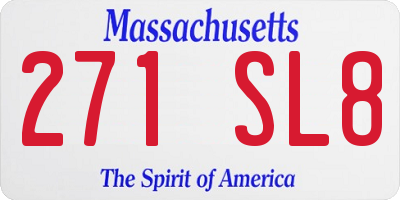 MA license plate 271SL8