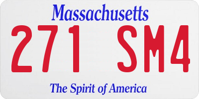 MA license plate 271SM4