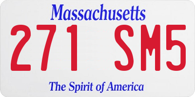 MA license plate 271SM5