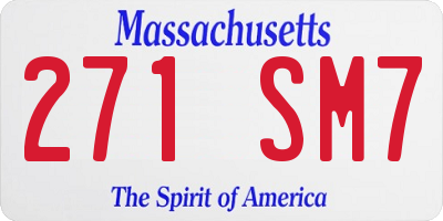MA license plate 271SM7