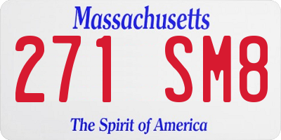 MA license plate 271SM8
