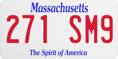 MA license plate 271SM9