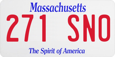 MA license plate 271SN0