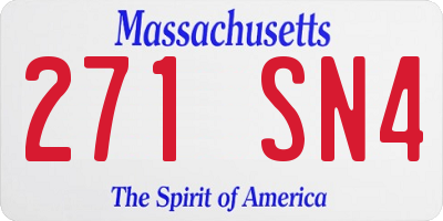 MA license plate 271SN4