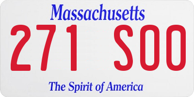 MA license plate 271SO0