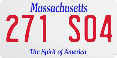 MA license plate 271SO4