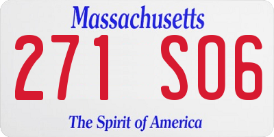 MA license plate 271SO6