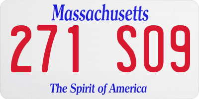 MA license plate 271SO9