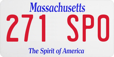 MA license plate 271SP0