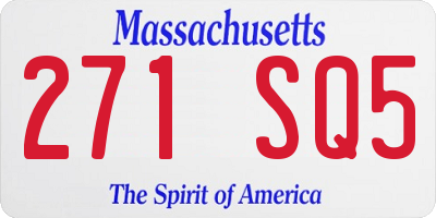 MA license plate 271SQ5