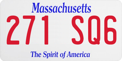 MA license plate 271SQ6