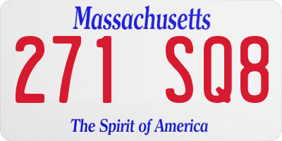 MA license plate 271SQ8