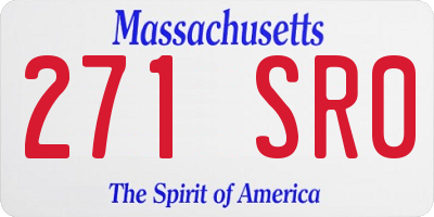 MA license plate 271SR0