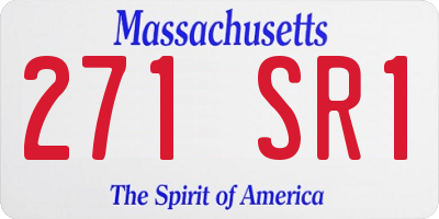 MA license plate 271SR1