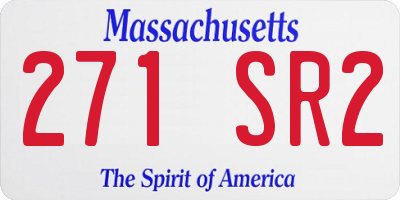MA license plate 271SR2