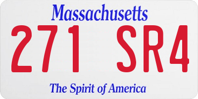 MA license plate 271SR4
