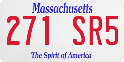 MA license plate 271SR5