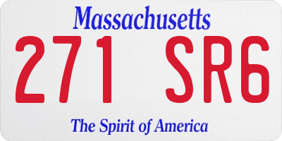 MA license plate 271SR6