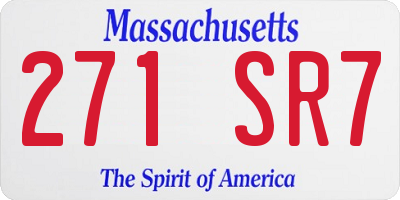 MA license plate 271SR7