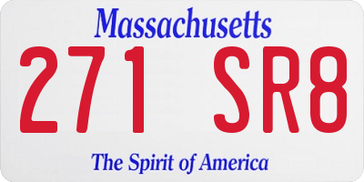 MA license plate 271SR8