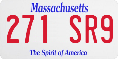 MA license plate 271SR9