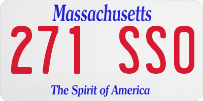 MA license plate 271SS0