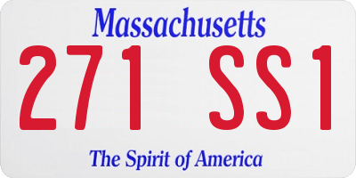 MA license plate 271SS1
