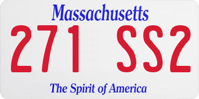 MA license plate 271SS2