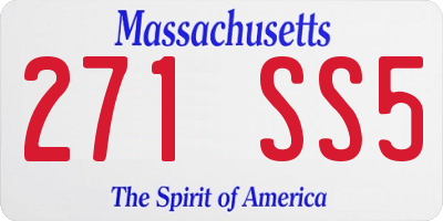 MA license plate 271SS5