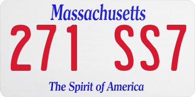 MA license plate 271SS7